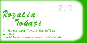 rozalia tokaji business card